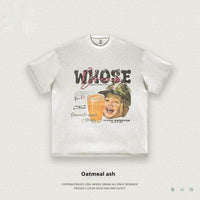 305g Heavy Washed Distressed Cartoon Printed Children's Short Sleeve