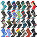Men's Cartoon Animal Retro Oil Painting Mid-calf Socks