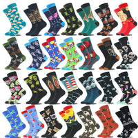Men's Cartoon Animal Retro Oil Painting Mid-calf Socks