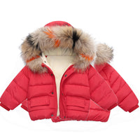 Children's down cotton padded plus velvet