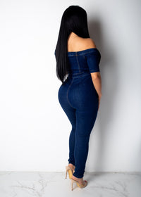 Tube Top One-shoulder Slim Slimming Jumpsuit Jeans