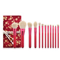 12pcs red makeup brushes