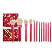 12pcs red makeup brushes