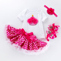 Children's tutu skirt suit high quality cotton short sleeves