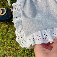 Girls' Cotton Summer Short Sleeve Shorts Suit