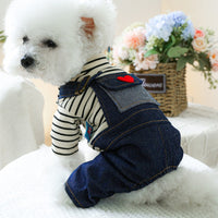 Pet Clothes Small And Medium-sized Dogs Retro Denim Suspender Pants