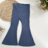 Spring And Summer New Girls' Cotton Sunken Stripe Elastic Band Fashion Retro Horn All-matching Pants
