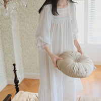 Princess Loungewear French Lace Vintage Long Sleeve Nightdress