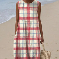 Sleeveless Casual Printed Temperament Long Skirt