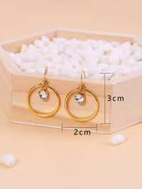 Titanium Steel Fashion Zirconia Circle Earrings