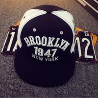 Hip Hop Hat Black And White Elements 1947 Letters Peaked Cap