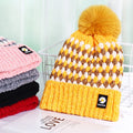 Women's Fashion Thick Warm Cute Fur Ball Knitted Hat
