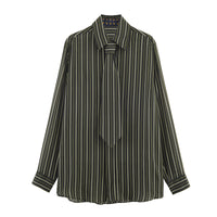 Lady Striped Tie Shirt