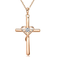 S925 Silver Diamond-studded Cross Necklace