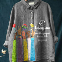Casual Long Sleeve Shirt Print