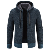 Winter Coat Zipper Closure Solid Color Long Sleeves Drawstring With Hat Keep Warm Casual Thicken Plush Sweater Coat For Daily