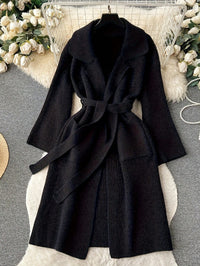 Elegant Minimalist Long-style Fashion Knit Cardigan Coat