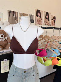 Pure Sexy Solid Color Triangle Cup Women's Bra