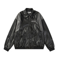 Men's High Street Fashion Design Sense Niche Punk Motorcycle Color Matching PU Leather Jacket