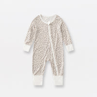 Jusheng Clothing Foreign Trade Bamboo Fiber Baby Jumpsuits Spring And Autumn Long Sleeve Double Zipper Baby Pajamas Romper