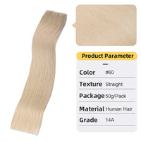 Second Generation Hand-knitted Hair Weft White Hair Extension Braid Real Hair