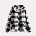 Fashionable Casual Zip-up Plush Hoodie With Long Sleeves