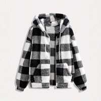 Fashionable Casual Zip-up Plush Hoodie With Long Sleeves