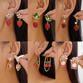Creative Design Strawberry And Cherry Heart Earrings
