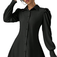 European And American Women's Casual Solid-color Single-breasted Shirt