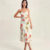 Floral-print Sexy Summer Slip Dress With A Slim Fit