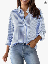 European And American Trendy Shirt Striped Pattern Printed 3D Shirt
