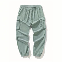Corduroy Plus Size Mens Work Pants Ankle Tightening Trousers