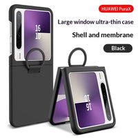 Foldable Phone Case With Large View Window Ultra-thin Ring  Anti-drop Protective Cover