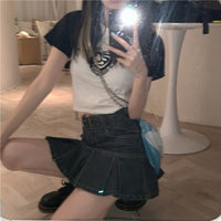 Summer Butterfly Embroidery Hot Girl Denim Skirt