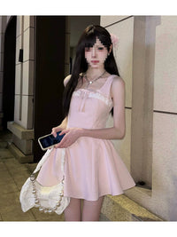 New Womens Cinched Waist Bow-Embellished Strap Dress