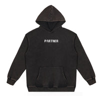 Loose Fitting Wax Printed Retro Vintage Vintage Hooded Sweatshirt For Men