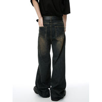 Retro Distressed Loose Straight Washed Jeans