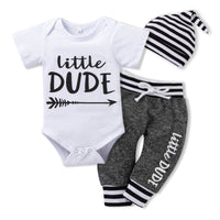 Girls' Suit With Striped Letter Print