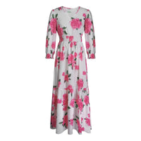 Womens Stylish Floral-print Elegant Dress