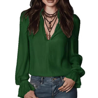Fashionable And Elegant Long-Sleeve Solid-Color Casual Top For Women