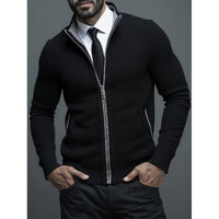Men's Stand-up Collar Knitted Sweater Coat