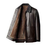 Color Matching Leather Fashion Men's Lapel