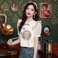 Summer New Chinese Style Shirt National Style Short Sleeve