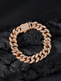 Spring Buckle Cuba Bracelet Alloy Full Diamond