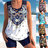 Skirt Style Belly Covered Boxer Pants Large Size Swimsuit
