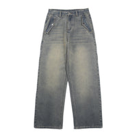 Autumn New Nostalgic Washed Straight Jeans