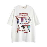 Men's Printed Loose Pure Cut-sleeve Top