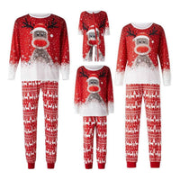 Christmas Print Long Sleeve Casual Parent-child Set