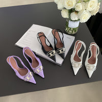 Ladies Shallow Back Slim Heel Pointed Heels