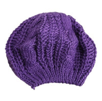 Women's Lady Beret Braided Baggy Beanie Crochet Warm Winter Hat Ski  Wool Knitted